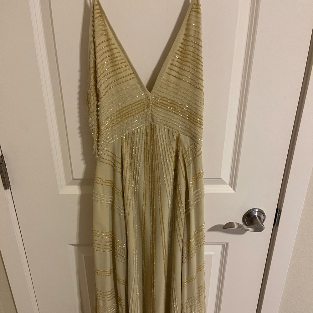 ASOS Gold Sequin Midi Dress